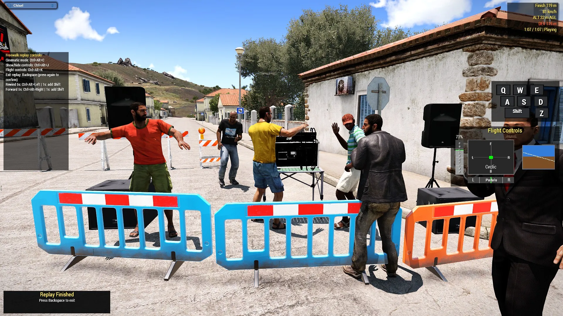 A music station beside the Kavala Heli Time Trial route.