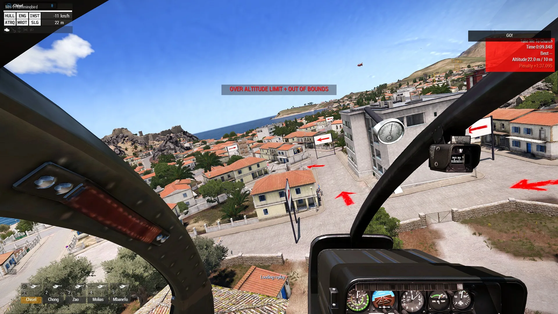 Altitude and out of bounds warnings